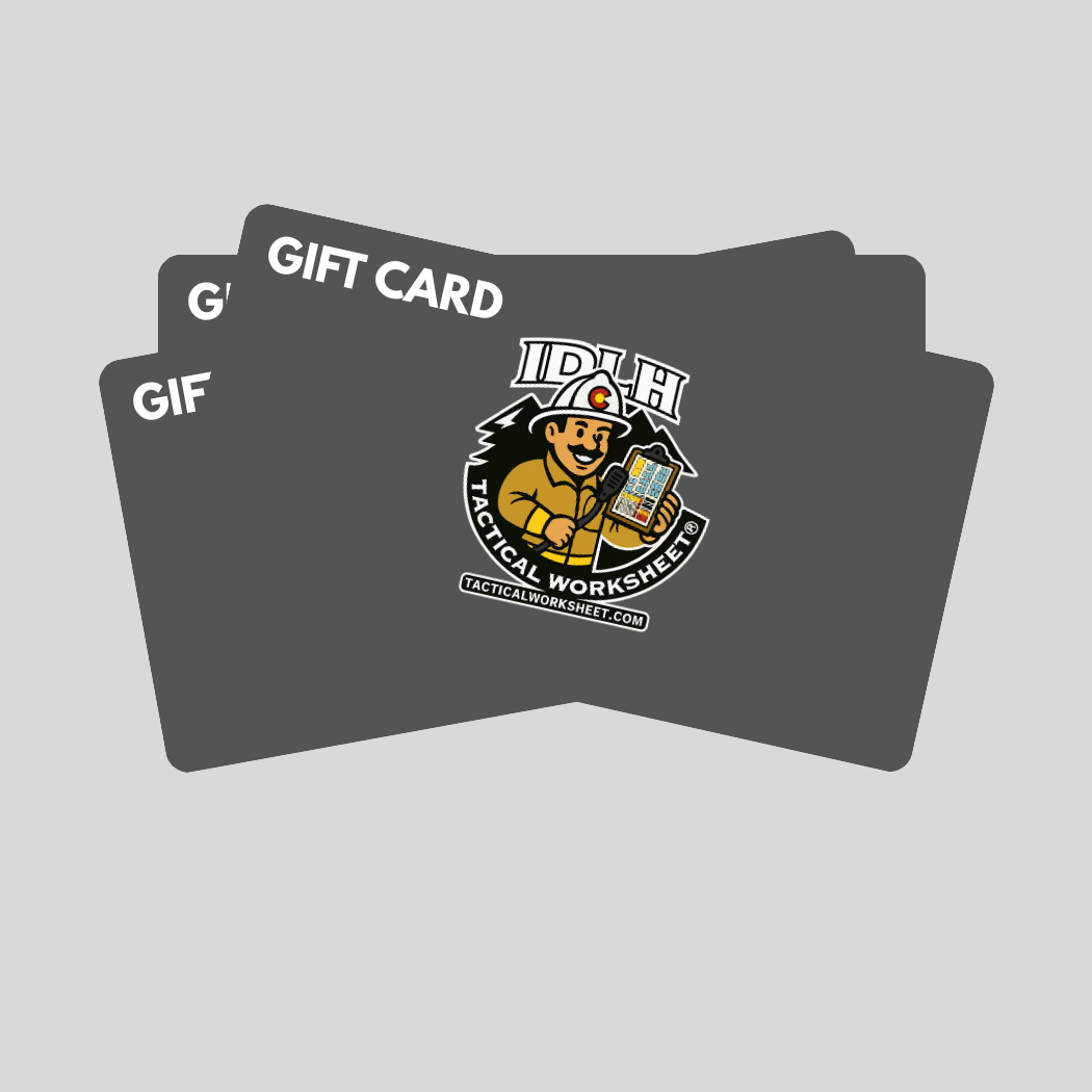IDLH Tactical Worksheet Command Board Digital Gift Card