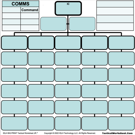 IDLH Big Print Tactical Worksheet JR Incident Command Board 
